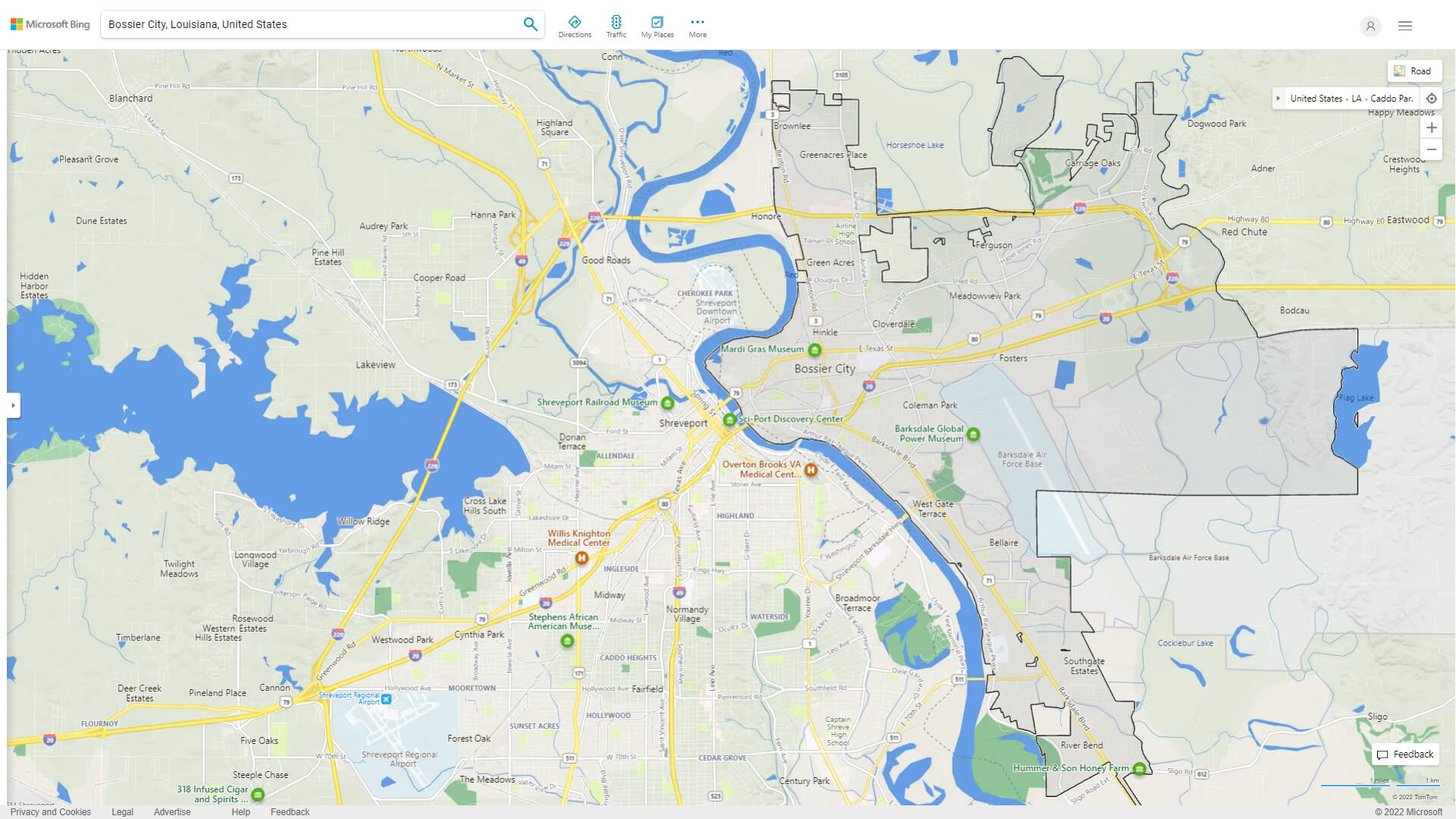 Bossier City Detailed Map